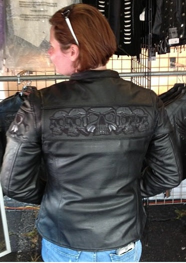 Ladies Sporty Scooter Jacket with Reflective Skulls