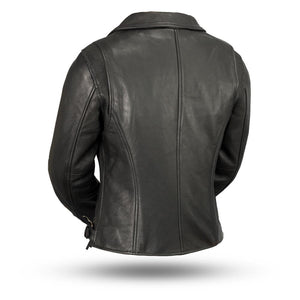 The Monte Carlo Ladies Leather Motorcycle Jacket Black
