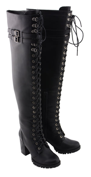 Women Above the Knee Boot w/ Lace to Toe Design
