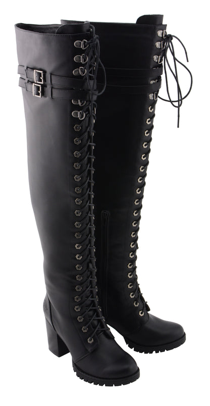 Women Above the Knee Boot w/ Lace to Toe Design