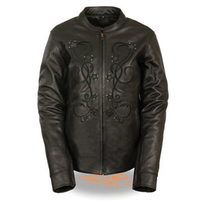 Women's Reflective Star Jacket w/ Rivet Detailing