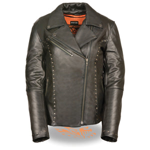 Women's Classic M/C Jacket w/ Rivet Detailing