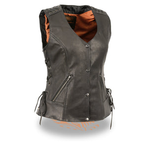 Women's Lightweight Lace to Lace Snap Front Vest - MLL4525