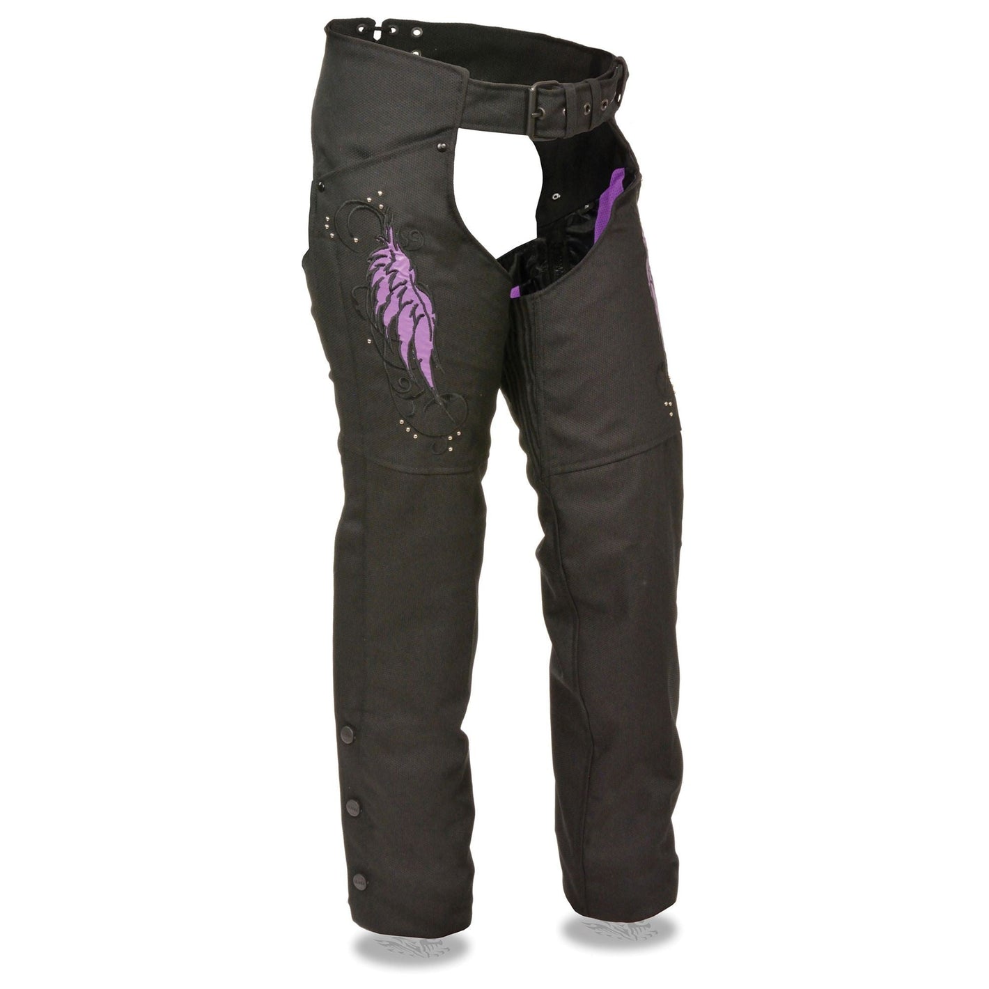 Womans Textile Chap w/ Wing & Rivet Detailing