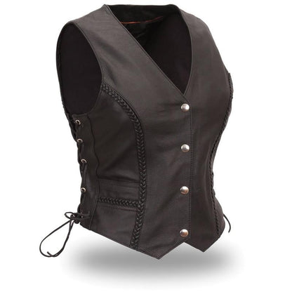 Women's Trinity Braided Leather Vest