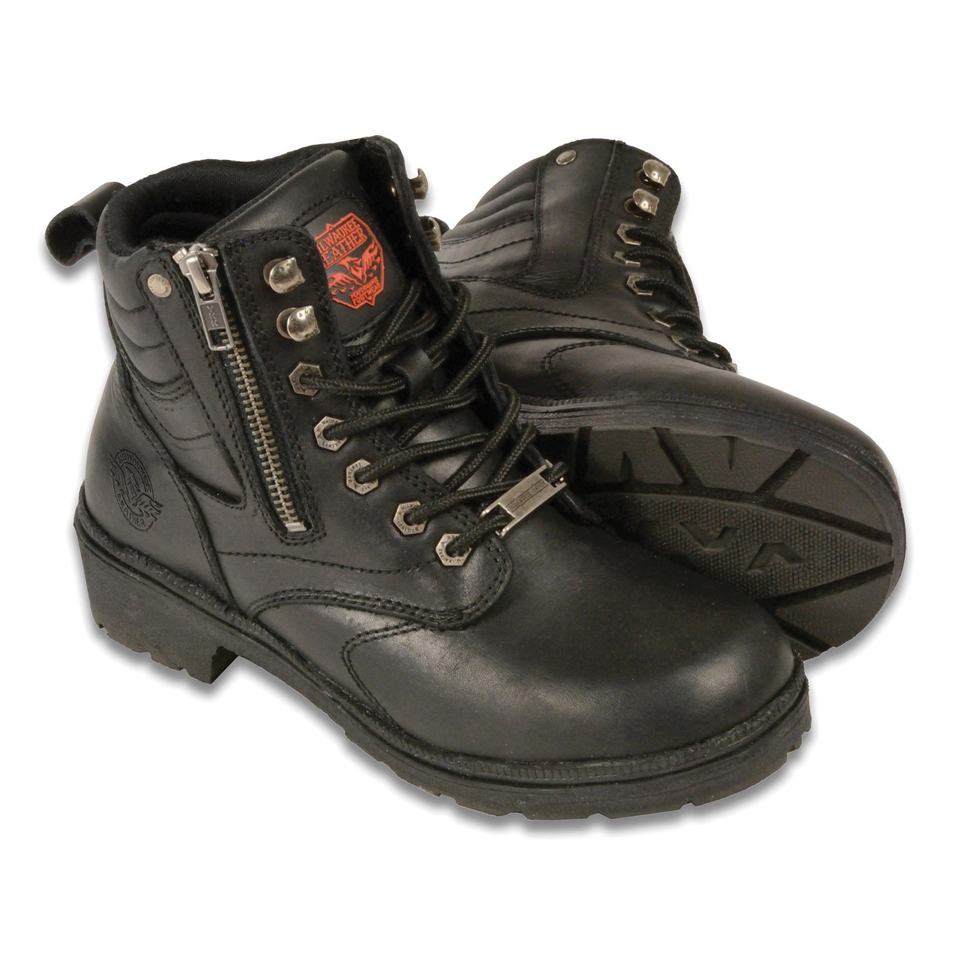 Women's Side Zipper Plain Toe Boot-Wide