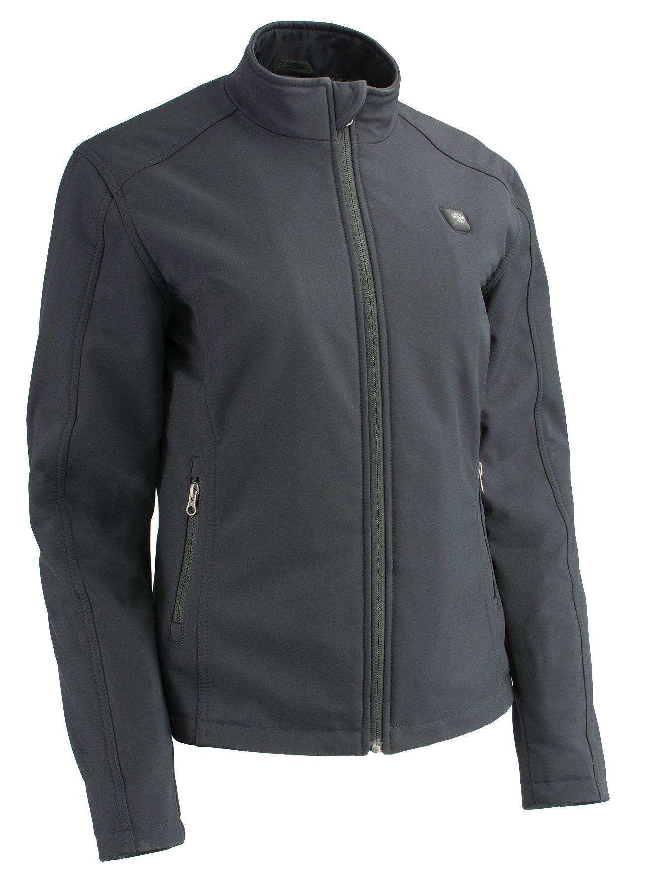 Women Zipper Front Heated Soft Shell Jacket w/ Front & Back Heating Elements